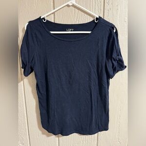 Loft short sleeve shirt blue size xsmall